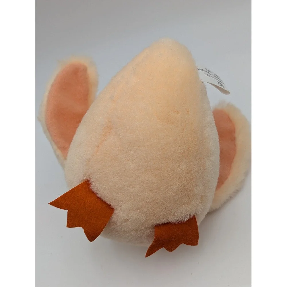 Omi Plusch Plush Chicken Chick Peach‎ Orange Round Chonky Bird Felt Accents